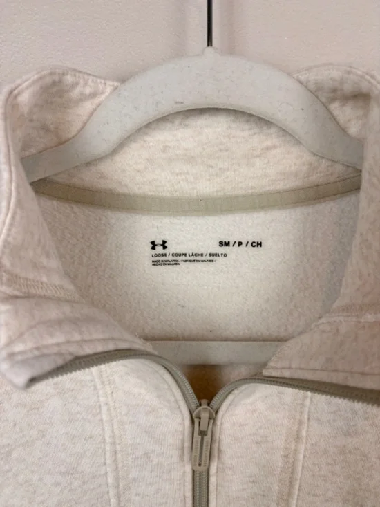 Under Armour Project Rock 1/2 Zip Pullover in Khaki Heather - Size Small - Picture 4 of 5